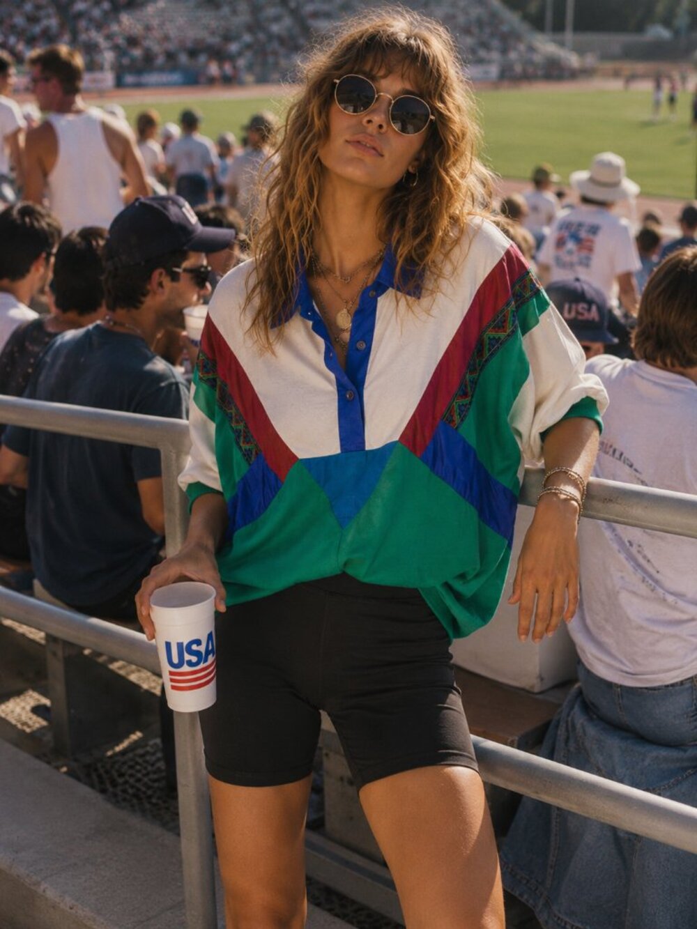 Vintage 80s Colorblock Windbreaker Jacket